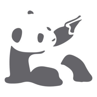 Panda Holding Gun Decal (Grey)